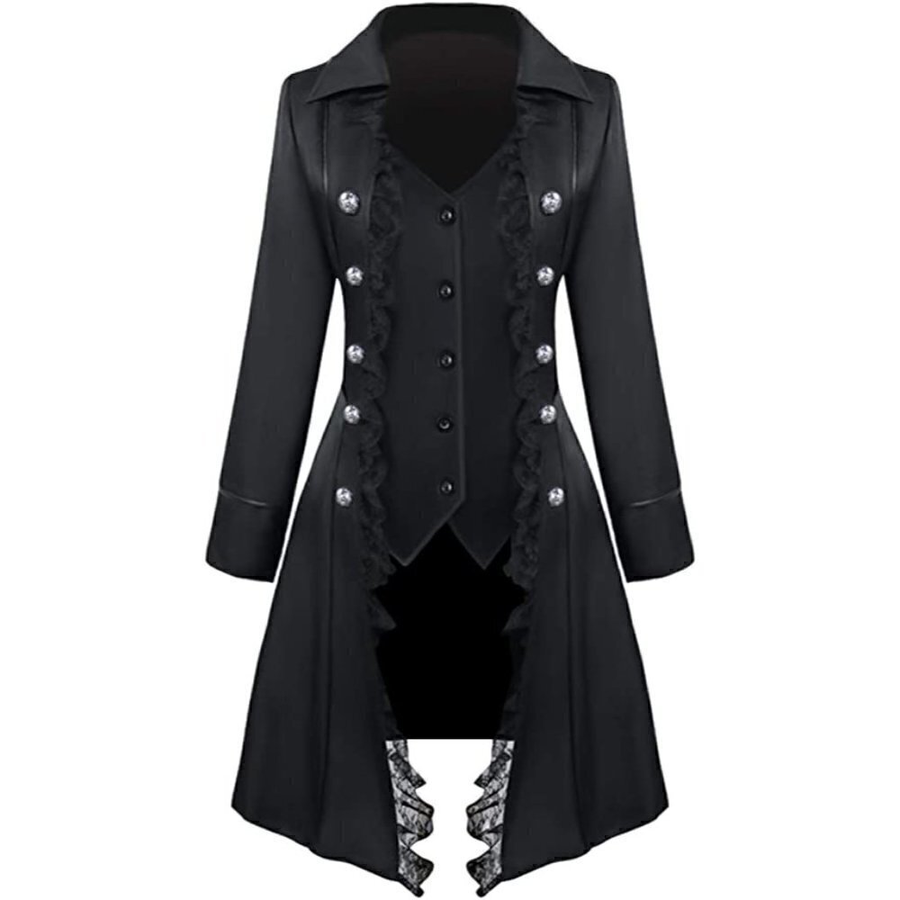 𝅺lace Steampunk Trench Coat Jacket Medieval Pirate Renaissance Victorian Vamp